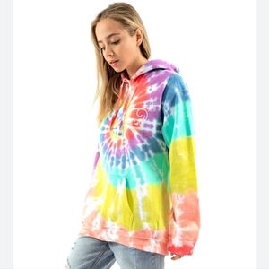 Women's ivory ella tyedye hoodie sz Large